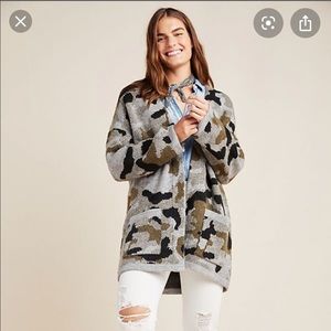 Anthropologie camo cardigan
